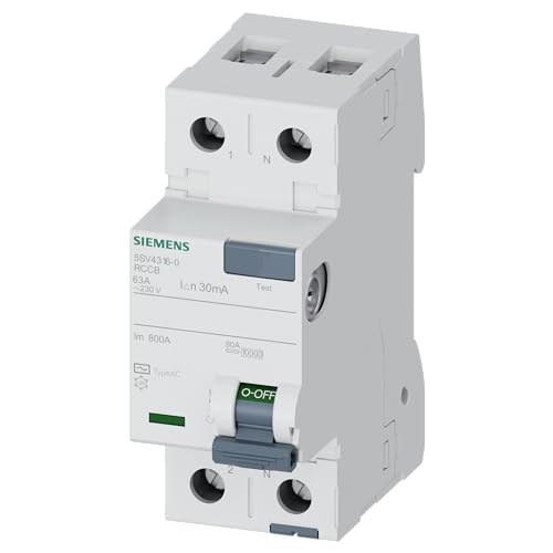 Siemens 5SV – Leitungsschutzschalter clase-ac 2 polig 63 A 30 mA 70 mm von Siemens