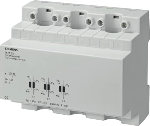 Siemens 7KT1200 Stromwandler 3phasig Primärstrom 60A Sekundärstrom 5A Leiterdurchführung Ø:13mm von Siemens