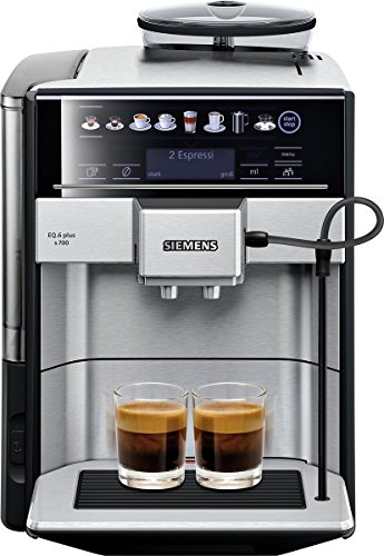 Siemens Kaffeevollautomat EQ.6 plus s700 TE657503DE, für viele Kaffeespezialitäten, Milch-Aufschäumdüse, Keramikmahlwerk, Doppeltassenfunktion, Antikalk, automatische Dampfreinigung, 1500 W, edelstahl von Siemens