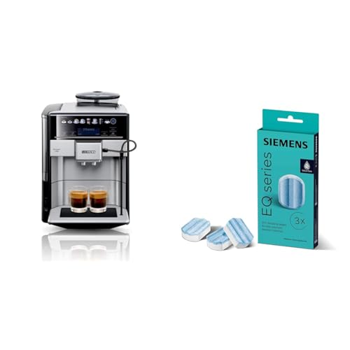 Siemens EQ.6 plus s700 Kaffeevollautomat TE657503DE, automatische Reinigung, Direktwahl + Entkalkungstabletten TZ80002A, schützt vor Korrosion, für Kaffeevollautomaten der EQ.Serie, weiß von Siemens