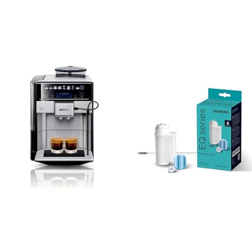 Siemens EQ.6 plus s700 Kaffeevollautomat TE657503DE, automatische Reinigung, Direktwahl + Pflegeset TZ80004A, optimale Reinigung, gründliche Entkalkung, für Kaffeevollautomaten der EQ.Serie von Siemens