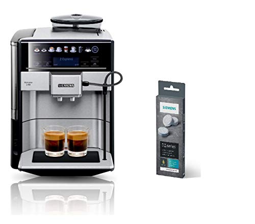 Siemens EQ.6 plus s700 Kaffeevollautomat TE657503DE, automatische Reinigung, Direktwahl + Reinigungstabletten TZ80001A, gründliche Reinigung, perfektes Aroma, für Kaffeevollautomaten der EQ.Serie von Siemens