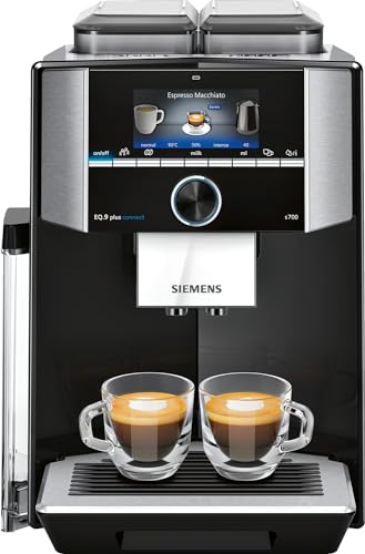 Siemens EQ.9 S700 Freistehende Espressomaschine, 2,3 l, freistehend, Espressomaschine, 2,3 l, integrierte Mühle, 1500 W, Schwarz, Edelstahl von Siemens