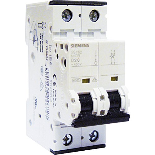 Siemens – Elektrischer Leitungsschutzschalter, 20 A, gebogen D für Klimaanlagen, Wärmepumpen und Hebepumpen von Siemens