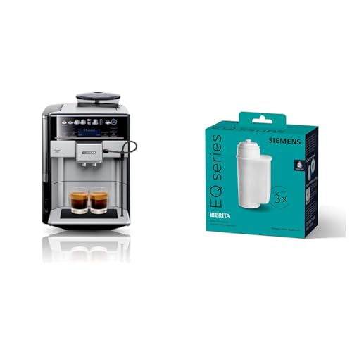 Siemens Kaffeevollautomat EQ.6 plus s700 TE657503DE, 1500 W, edelstahl & BRITA Intenza Wasserfilter TZ70033A,verringert den Kalkgehalt des Wassers,reduziert geschmacksstörende Stoffe,weiß,3 Stück von Siemens
