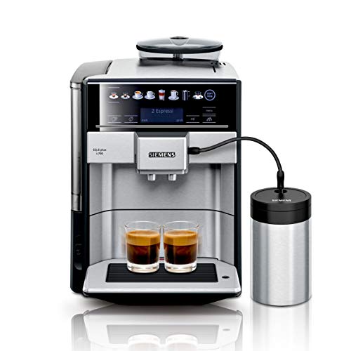 Siemens Kaffeevollautomat EQ.6 plus s700 TE657M03DE, für viele Kaffeespezialitäten, Milch-Aufschäumdüse, Keramikmahlwerk, Doppeltassenfunktion, Antikalk, automatische Dampfreinigung, 1500 W, edelstahl von Siemens