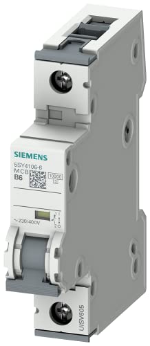 Siemens 5SY41066 Leitungsschutzschalter 10kA B6 1P in 1TE 230/400V, MCB, Sicherungsautomat von Siemens
