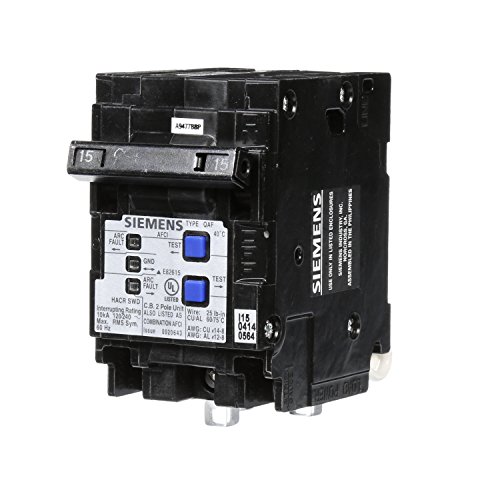 Siemens Q215AFCP 15 A, 2-polig, 120 V, Kombinationstyp, Lichtbogenfehler-Stromschutzschalter von Siemens