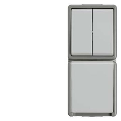 Siemens Serienschalter Delta Fläche Grau 5TA4815 - Schuko-Steckdose von SIEMENS