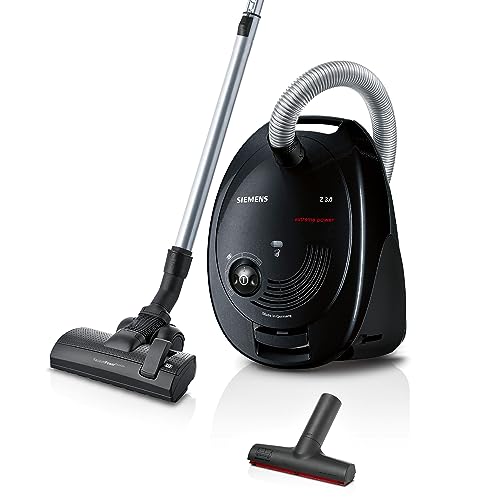 Siemens Staubsauger mit Beutel Z 3.0 extreme power VSZ3XTRM11, Bodenstaubsauger, XXL-Polsterdüse ideal für Tierhaare, Bodendüse für Parkett, Teppich, Fliesen, niedriger Stromverbrauch, 850 W, schwarz Siemens Staubsauger mit Beutel Z 3.0 extreme power VSZ3XTRM11, Bodenstaubsauger, XXL-Polsterdüse ideal für Tierhaare, Bodendüse für Parkett, Teppich, Fliesen, niedriger Stromverbrauch, 850 W, schwarz von SIEMENS