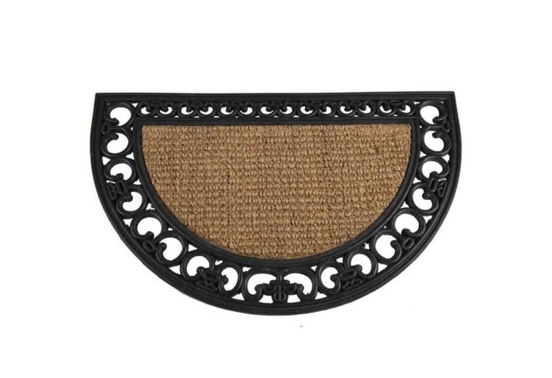Siena Garden Fußmatte Gummimatte Gazelle halbrund, Gummi/Kokos schwarz/natur Maße: 45x75 cm von Siena Garden