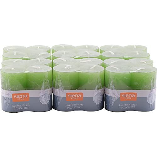 Landhauskerzen "Pilastro" 4er-Set, Ø 5 x 8 cm, smaragd 6er-Pack von Siena Garden