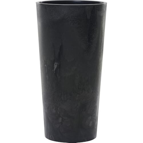 Pflanzgefäße LOCON Stone schwarz Betonoptik, 25 x 46,5 cm Kunststoffgefäß mit Einsatz von Siena Garden