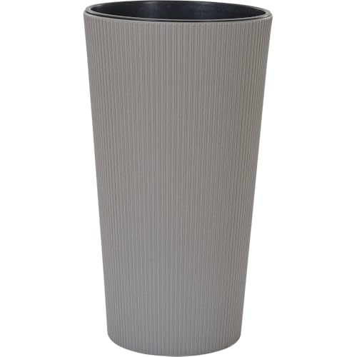 Pflanzgefäße LOCON Stripe grau Streifenoptik, 25 x 46,5 cm Kunststoffgefäß mit Holzfaseranteil und Einsatz Pflanzgefäße LOCON Stripe grau Streifenoptik, 25 x 46,5 cm Kunststoffgefäß mit Holzfaseranteil und Einsatz von Siena Garden