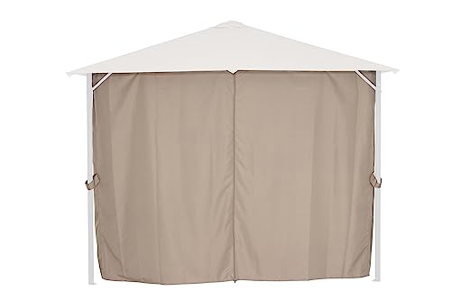 Seitenteile-Set Taupe zu Phoenix Pavillon 3x3 Meter, Bezug aus Polyester, 140g/m² in Taupe, 4 Stück Seitenteile-Set Taupe zu Phoenix Pavillon 3x3 Meter, Bezug aus Polyester, 140g/m² in Taupe, 4 Stück von Siena Garden