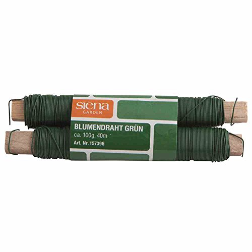 Siena Garden 3018230 Blumendraht grün 100 g SB 2 Stück auf Holzspule von Siena Garden