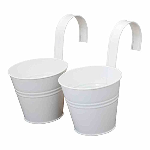 Siena Garden 722612 Blumentopf 2er Set weiss inkl. Halter von Siena Garden