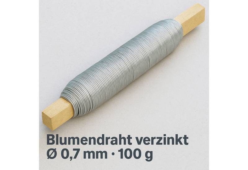 Siena Garden Bindedraht Blumendraht verzinkt Ø 0,7 mm 100g Rolle auf Holzstab von Siena Garden