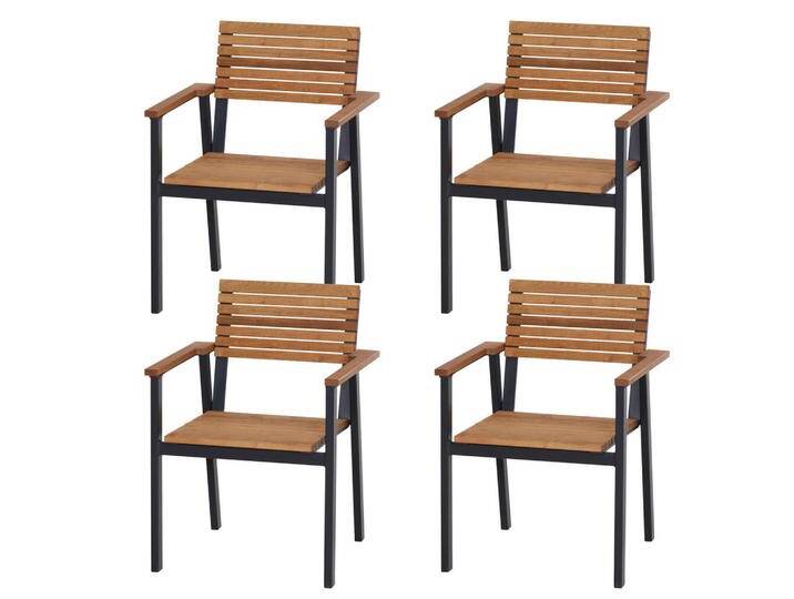 Siena Garden GARTENSESSEL-SET Bozen, Natur, Holz, Metall, Robinie, 60x83x58.5 cm, stapelbar, wetterbeständig, Stühle von Siena-Garden