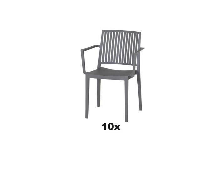 Siena Garden GARTENSESSEL-SET Urban Lights, Grau, Kunststoff, eckig, 57x80x56 cm, stapelbar, gastro- und objekttauglich, wetterbeständig, Gartenmöbel, von Siena-Garden