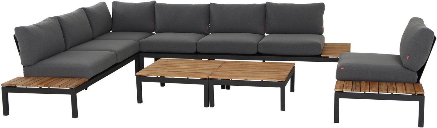 Siena Garden Gartenlounge-Set Alvida, (Set, 15-tlg), best. aus 2 Sofas, 1 Ecksofa, 1 Tisch und 12 Kissen von Siena Garden