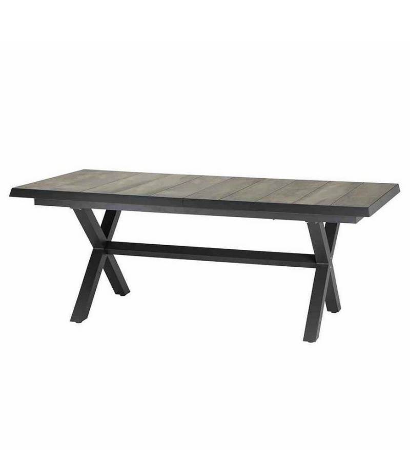 Siena Garden Gartentisch Sincro (Ausziehtisch 200/260 x 100 cm, Aluminium anthrazit), Keramik-Tischplatte washed grey, ausziehbar, leichter Synchronauszug von Siena Garden