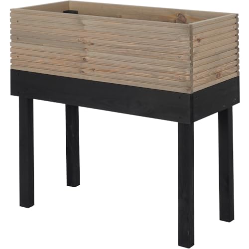 Siena Garden Hochbeet Noa grau/schwarz Kiefer FSC 100% 79 x 32,5 x 79 cm von Siena Garden