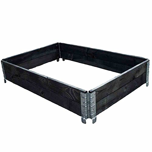 Siena Garden Hochbeet stapelbar 80 x 60 x 19,5 cm, schwarz verzinkte Scharniere von Siena Garden
