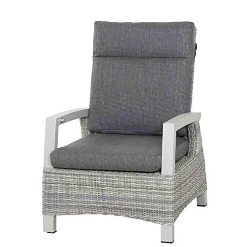 Siena Garden Loungehocker Corido matt-weiß-grau/Ice Grey von Siena Garden