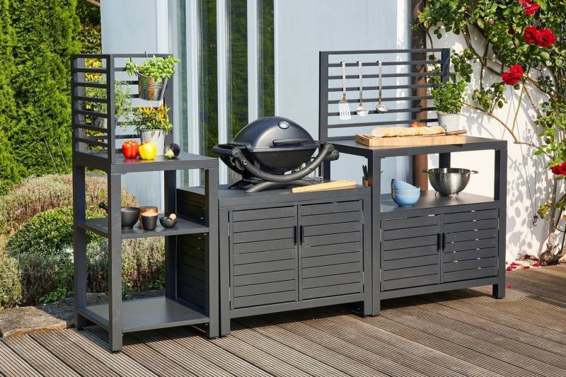 Siena Garden Outdoor-Küchenmodul Texas (Set) 3-tlg., Gestell und Arbeitsflächen aus pulverbeschichtetem Aluminium von Siena Garden