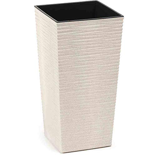 Siena Garden Pflanzgefäß ECO Nizza weiß 25x25x46,5 cm von Siena Garden