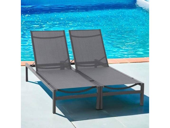 Siena Garden Rimini Doppelliege verstellbar Aluminium/Ranotex Dunkelgrau von Siena-Garden