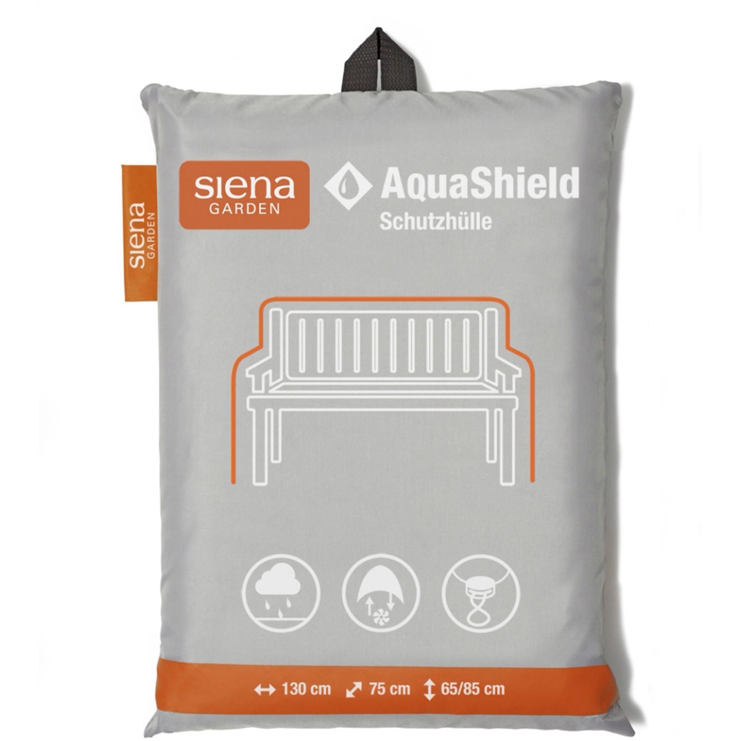 Siena Garden Schutzhülle Bank 2-Sitzer AquaShield Hellgrau 130 x 75 x 65 - 85 cm von SIENA GARDEN