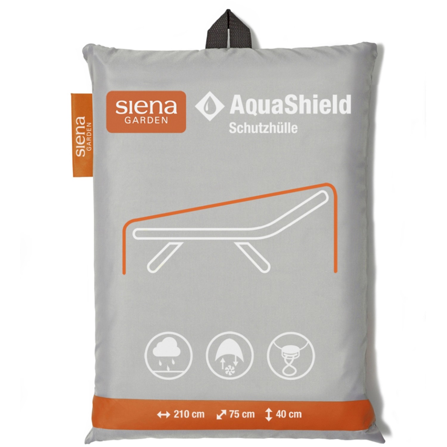 Siena Garden Schutzhülle Gartenliege AquaShield Hellgrau 210 cm x 75 cm x 40 cm von SIENA GARDEN