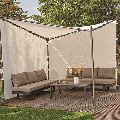 Siena Garden J05233 Seitenteile zu Pavillon Berlino 3x3 m, weiß, 2er Set Bezug aus Polyester, 160g/ von Siena Garden