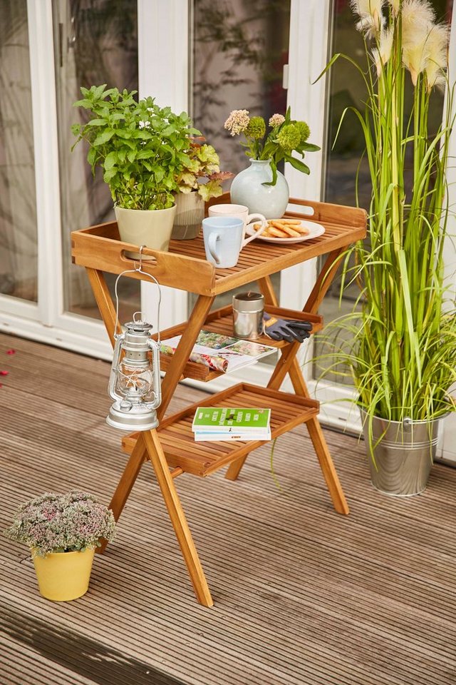 Siena Garden Tabletttisch Caruna (4-St), Akazie, 70x45 cm von Siena Garden