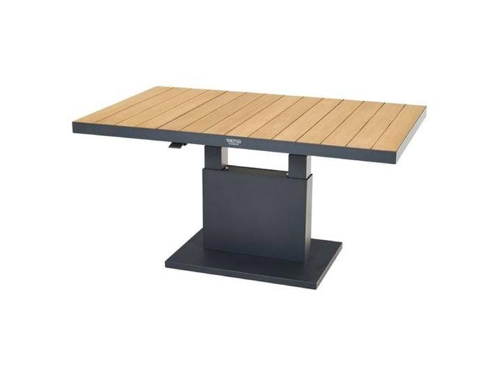 Siena Garden Talina Gartentisch 140x85cm Aluminium/Teak Natur Dunkelgrau von Siena-Garden