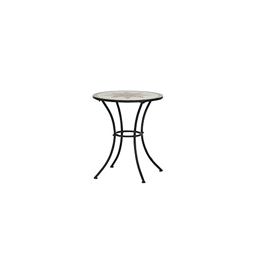 Siena Garden Tisch Stella, Ø60x71cm, Gestell: Stahl, pulverbeschichtet in schwarz matt, Fläche: Mosaik,Tischplatte: Keramik von Siena Garden