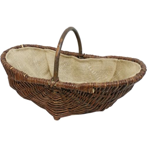 Weidenkorb M, 55x29x24 cm oval, Juteeinlage, Henkel von Siena Garden