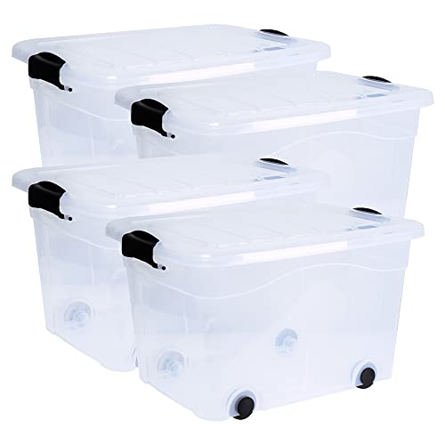 Aufbewahrungsbox 20l 4 er Set Anzio mit Rollen von Siena Home