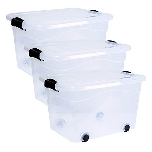 Aufbewahrungsbox 60l 3 er Set Anzio mit Rollen Aufbewahrungsbox 60l 3 er Set Anzio mit Rollen von Siena Home