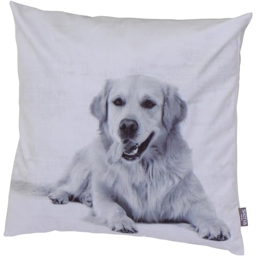 Siena Home Dekokissen ORA, Dessin Golden Retriever Velvet 100% Polyester, Dessin 308-Golden Retriever von Siena Home