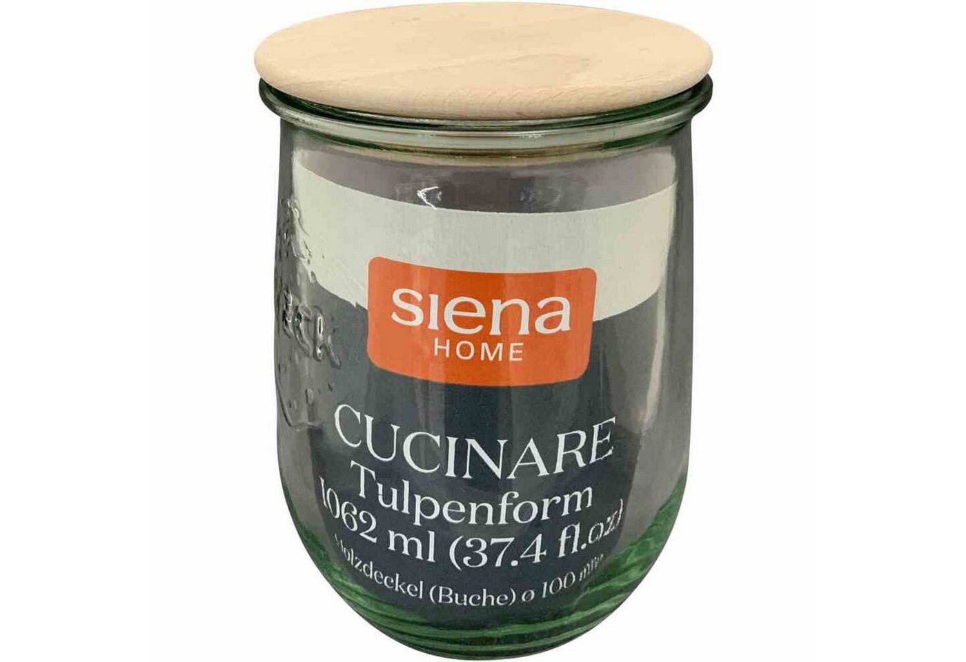 Siena Home Vorratsdose Tulpenglas Cucinare" HD 1,0 l Weck-Glas, Buchenholz, Glas" von Siena Home