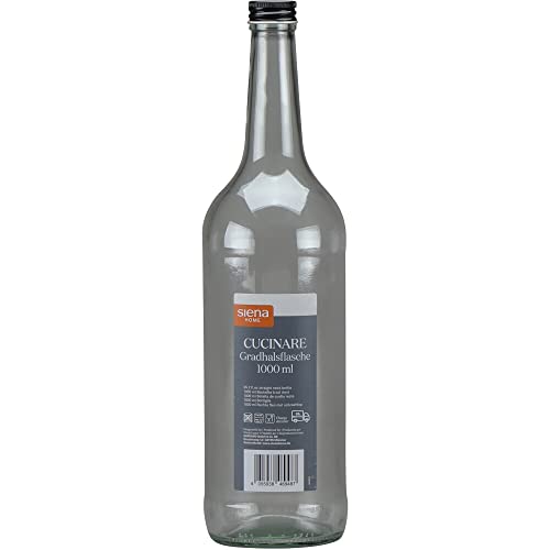 Siena Home Gradhalsflasche Cucinare 1,0 l, 12er-Pack rund, Verschraubung schwarz von Siena Home