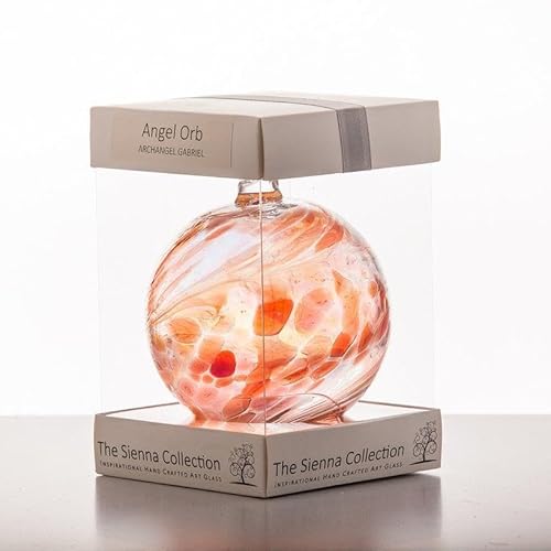Engelskugel – Erzengel Gabriel mit Kupfer | Handgefertigtes Glas Andenken Ornament | Einzigartiges Geschenk für Kommunikation, Kreativität & Klarheit | Spirituelle Dekoration für Zuhause oder von Sienna Glass