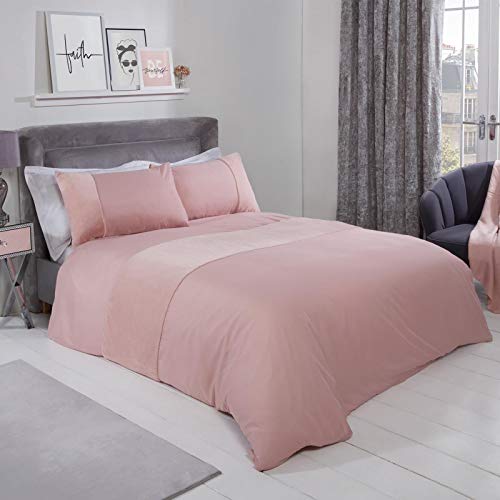 Sienna Bettwäsche-Set, 100% Polyester, superweiches Kaninchenfellimitat, Blush Pink, Super King Size von Sienna