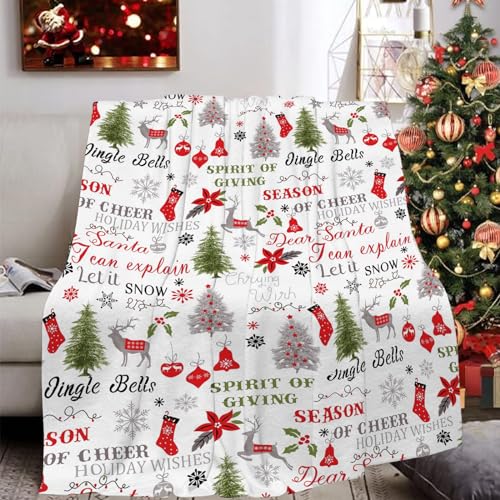 Sientice Weihnachtsflanelldecke - Große 50 x 60 Zoll Flauschige Mikrofaserdecke für Bett, Sofa, Couch - Plüsch Kuschelig Kuschelig Winterwärmer (#04) von Sientice