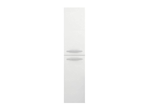 Sieper I Libato Hochschrank für Badezimmer 35 x 160 cm, hängend, viel Stauraum, Schmaler Badschrank I Weiß Hochglanz von Sieper