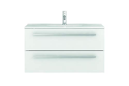 Sieper I Waschtischunterschrank 90 x 50 cm mit Waschtisch, Libato Badezimmermöbel, Badezimmerunterschrank I Weiß von Sieper