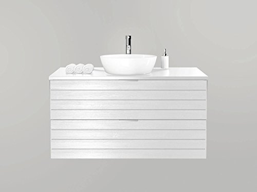 Sieper | Waschtischunterschrank mit Aufsatzwaschbecken in Holzdekor Weiß inkl. 2 Schubladen mit Softclose, 100 cm breit von Sieper Badmöbel